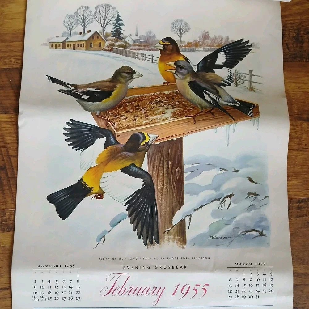 Vtg 1955 Birds Of Our Land Advertising Calendar Morrell Pride Meats Recipe READ